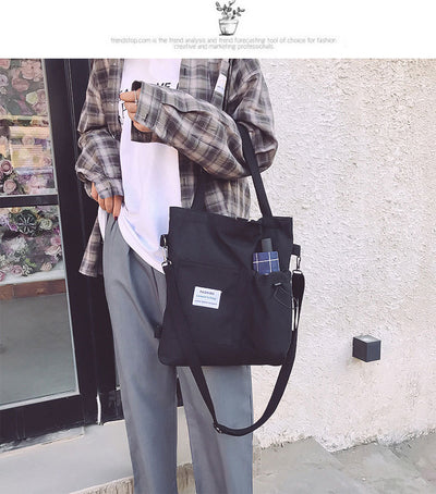 Mochila Estilo Harajuku con Bolsillos - Bolsa de Lona para Estudiantes y Mujeres - Image 36