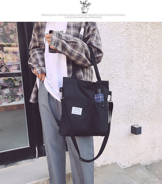 Mochila Estilo Harajuku con Bolsillos - Bolsa de Lona para Estudiantes y Mujeres - Image 36