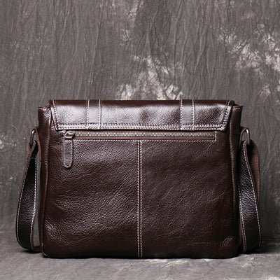 Bolso Bandolera de Cuero Genuino Gran Capacidad para Hombre - Image 18
