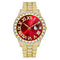 Reloj Dorado Impermeable para Hombre con Numerales Romanos