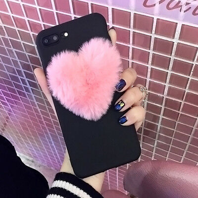 Funda para Celular 3D Corazones Peludos Adorables
