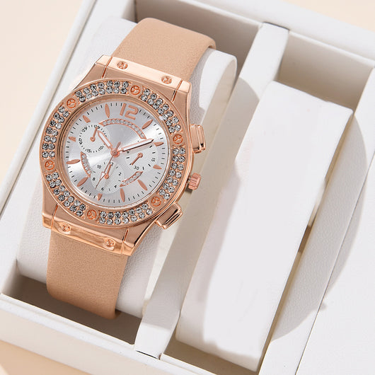 Reloj de Moda Coreana con Diamantes Incrustados y Correa PU - Image 23
