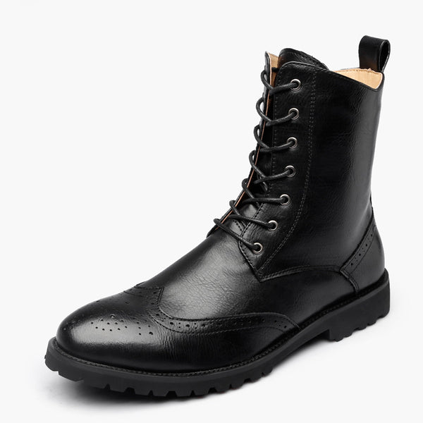 Botas de Trabajo Casual Coreanas en Cuero para Hombre