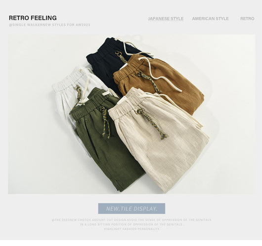 Pantalones Cortos Casuales de Algodón y Lino Relajados para Hombre - Image 17