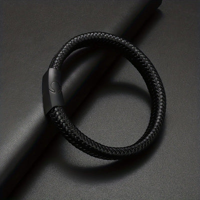 Pulsera de Cuero Vintage para Hombre con Cierre Magnético - Image 10