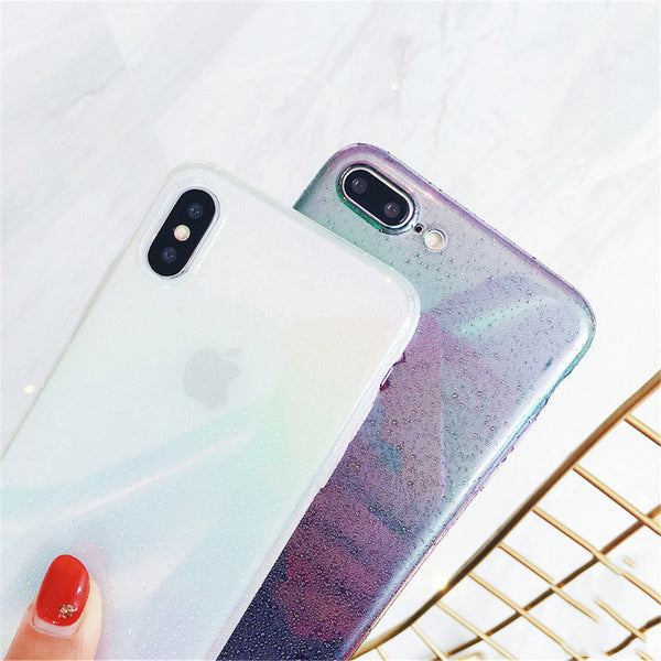 Funda para teléfono con efecto degradado y relieve de gotas de lluvia