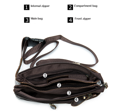 Bolsa Retro de Cuero para Hombre - Mensajero de Estilo Vintage - Image 7