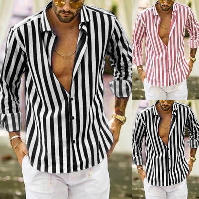 Camisa de Manga Larga a Rayas para Hombre