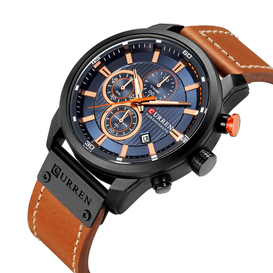 Reloj Deportivo Militar Cronógrafo Impermeable Cuero Premium Lujo - Image 2