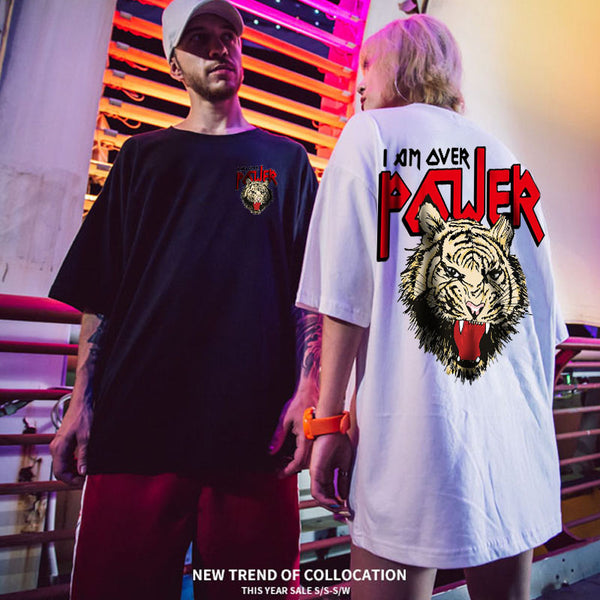 Playera Estampado Cabeza de Tigre Manga Corta