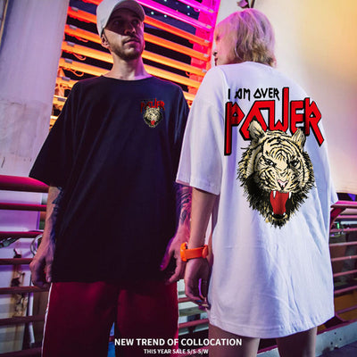 Playera Estampado Cabeza de Tigre Manga Corta