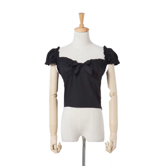 Blusa Retro con Mangas Abullonadas y Detalles de Madera para Mujer - Image 7