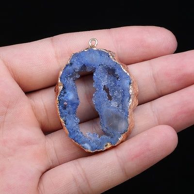 Colgante de Piedra Natural Semipreciosa con Electrochapado Irregular - Image 13