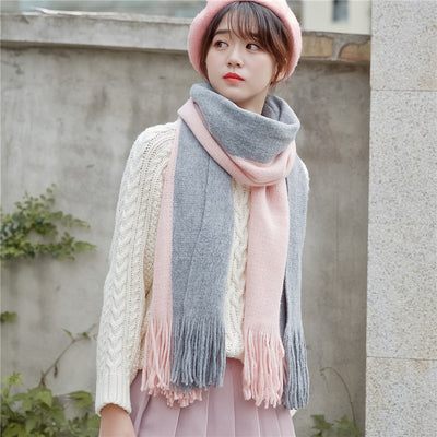 Bufanda Cachemir Unisex Coreana - Diseño Bicolor Elegante - Image 14