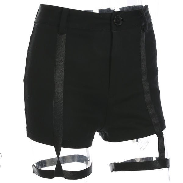 Shorts Elásticos Negros de Cintura Alta Ajustados - Image 6