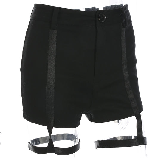 Shorts Elásticos Negros de Cintura Alta Ajustados - Image 6