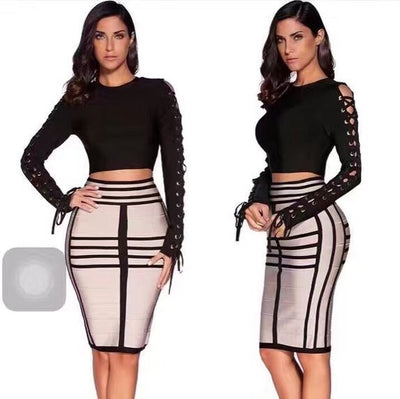 Vestido Strapless Dos Piezas con Lazada Cruzada
