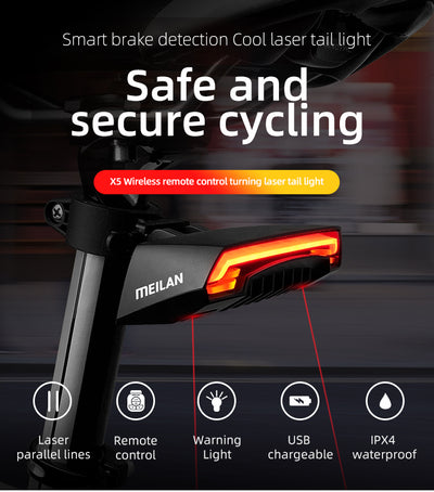 Luz Trasera de Bicicleta con Láser de Seguridad - Image 2