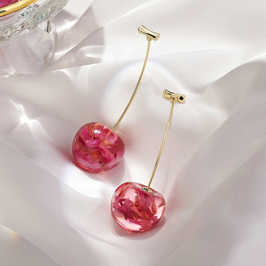 Aretes Colgantes de Cereza con Elegancia Francesa - Image 3