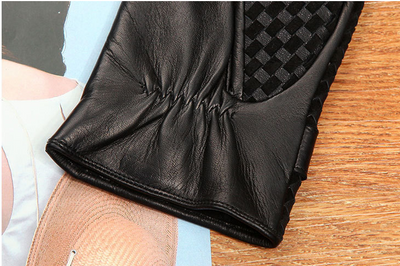 Guantes de Piel de Oveja Tejidos con Pantalla Táctil y Forro de Terciopelo para Hombre - Image 19