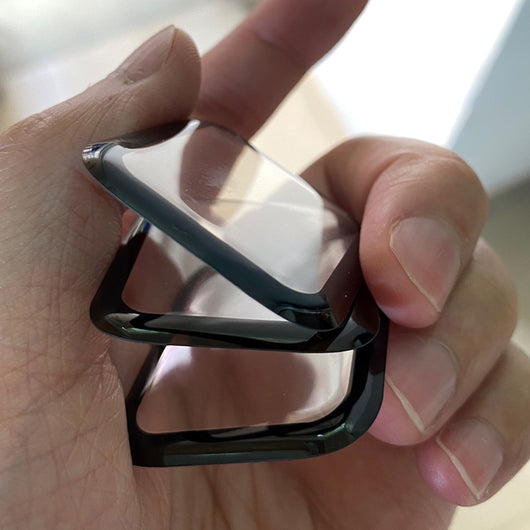 Black border screen protector for Apple Watch Series 4, 40mm, with clear center on a white background. - Image 3
