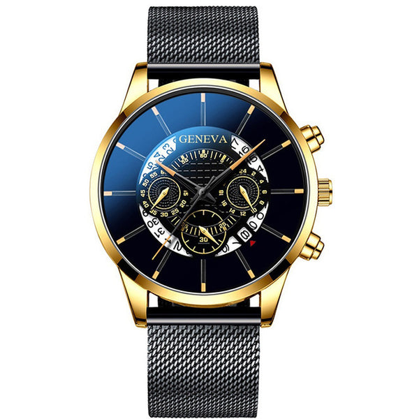 Reloj de Malla Metálica con Calendario