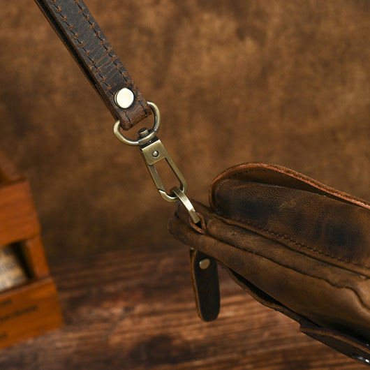 Bolsa de Pecho de Cuero Curtido al Vegetal para Hombre - Estilo Viajero - Image 21
