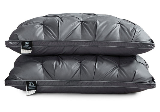 Juego de Almohadas de Plumas de Ganso Blanco con Protectores de Cuello - Image 2