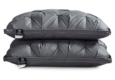 Juego de Almohadas de Plumas de Ganso Blanco con Protectores de Cuello - Image 2