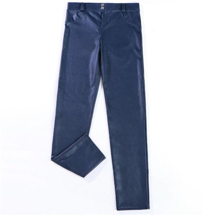 Pantalones Peach Tiro Bajo Fleece con Detalles de Cuero PU - Image 29