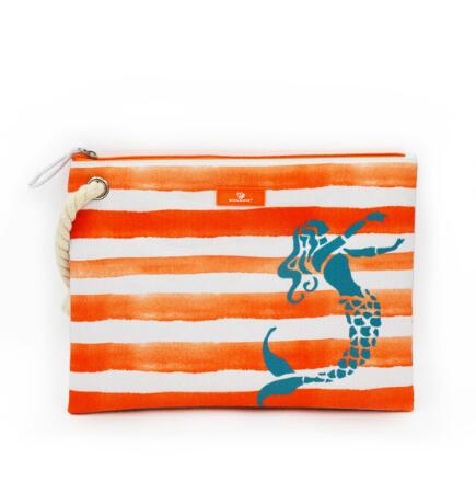 Bolsa Playera Impermeable con Diseño Flamenco y Rayas - Clutch de Playa para Mujer - Image 3