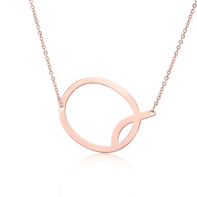 Collar Inicial Acero Inoxidable Chapado en Oro Rosa - Image 158