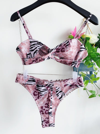 Traje de Baño Bikini a Rayas Estampado - Image 8