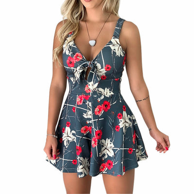 Jumpsuit Suelto con Moño en el Pecho y Tirantes Estampados - Image 10