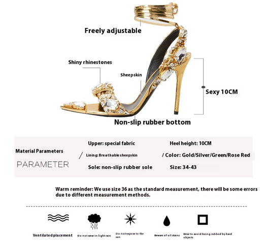 Zapatos de Tacón Alto Puntiagudo con Cristales para Eventos y Pasarela - Image 11