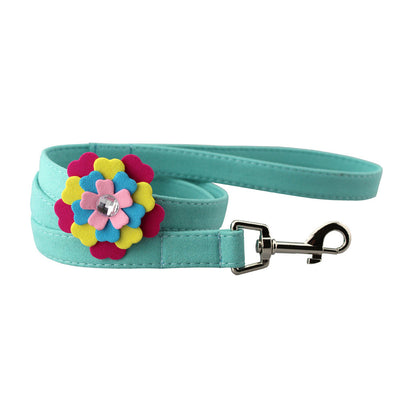 Arnés Pectoral para Mascotas con Patrón de Flores de Terciopelo y Cuerda de Tracción - Image 21