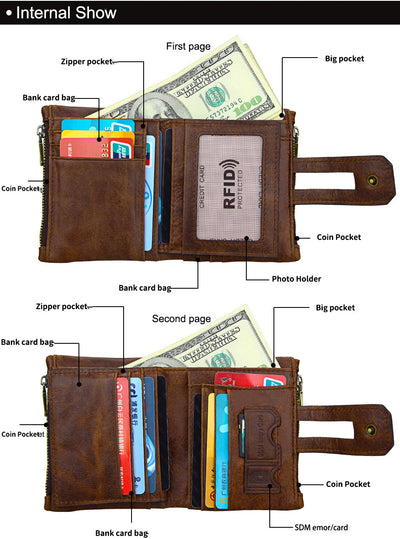 Billetera de Cuero Genuino con Protección RFID y Bloqueo Antirrobo - Image 5