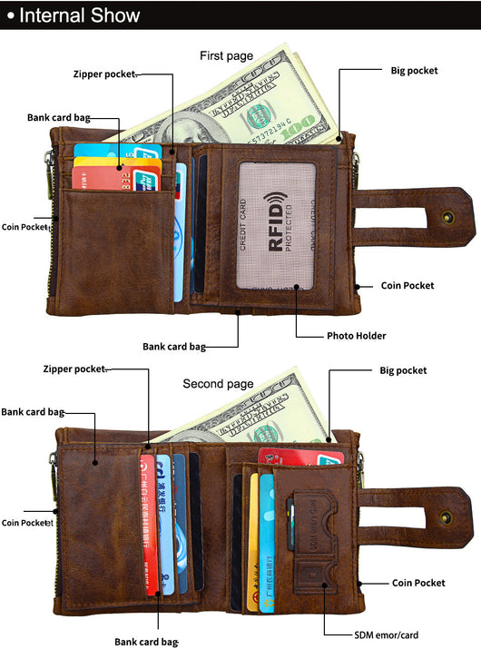 Billetera de Cuero Genuino con Protección RFID y Bloqueo Antirrobo - Image 5