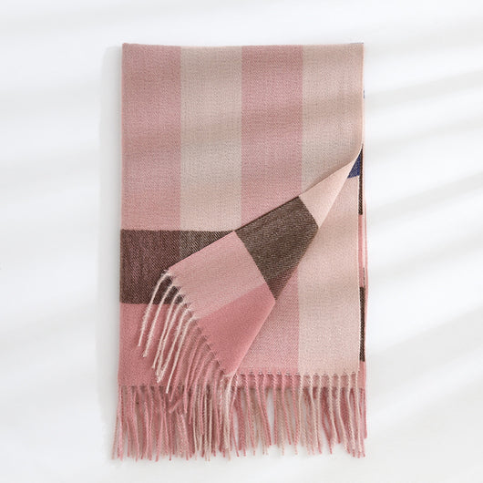 Bufanda Cálida de Cuadros Estilo Cachemira para Mujer - Image 10