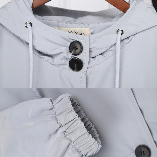 Chamarra Cortavientos Impermeable de Largo Medio