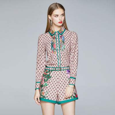 Conjunto Vaquero Elegante: Camisa Entallada y Shorts de Cintura Alta - Image 3
