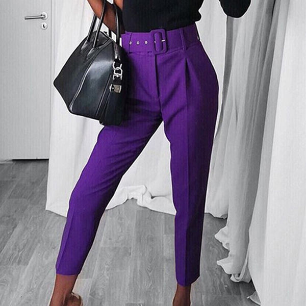 Pantalones Cintura Ajustable Estilo Europeo y Americano para Mujer