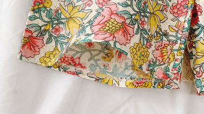 Pantalones anchos con protección solar y estampado floral para niñas - Image 3