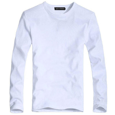 Camiseta Slim Fit Hombre Colores Sólidos Primavera Otoño - Image 12