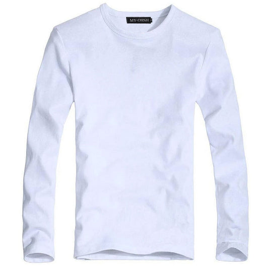 Camiseta Slim Fit Hombre Colores Sólidos Primavera Otoño - Image 12