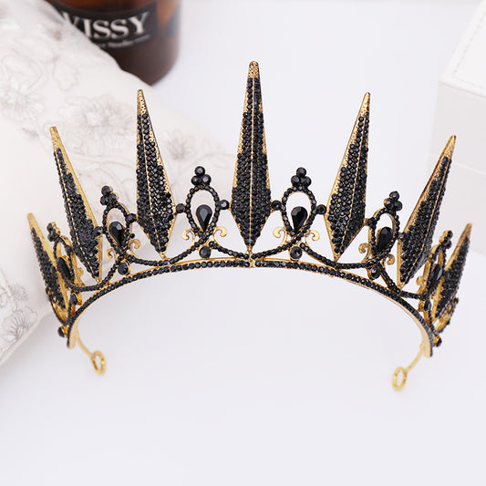Corona Diadema Nupcial Negra Estilo Barroco - Image 2