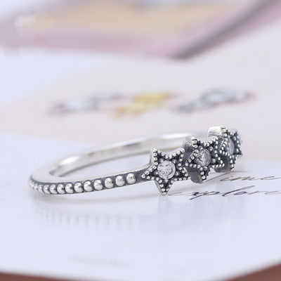 Anillo de Plata 925 Mujer Diseño Estelar con Circones Brillantes - Image 3