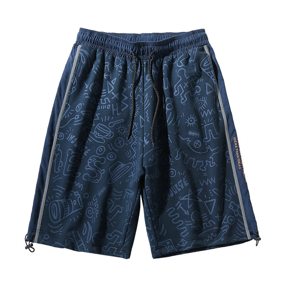 Pantalones Cortos Deportivos Reflectantes con Diseño Estampado para Hombre