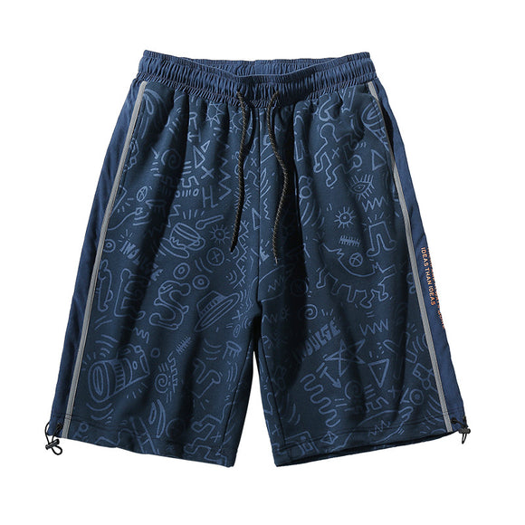 Pantalones Cortos Deportivos Reflectantes con Diseño Estampado para Hombre