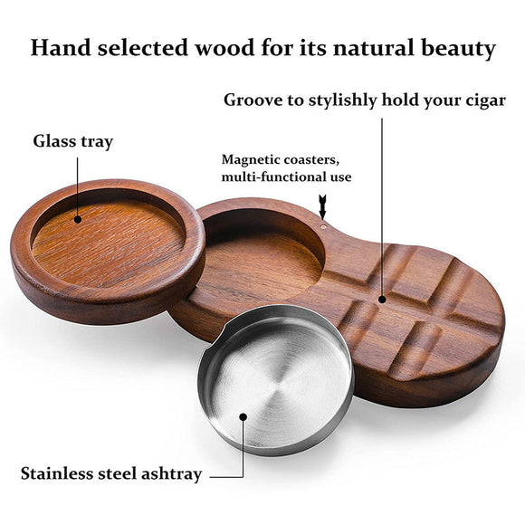 Cenicero de Madera Maciza - Adorno Creativo Elegante